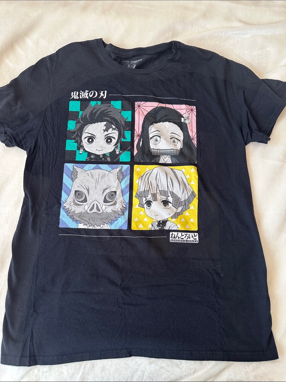 Demon Slayer Chibi Character Graphic Tee - Black